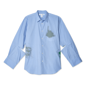 CDG SHIRT Men’s Cotton Poplin Garment Printed Shirt Blue