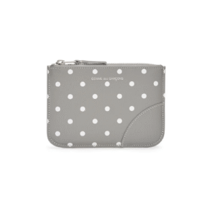 CDG Wallet Wallet Polka Dot Printed Zip Pouch Grey SA8100PD